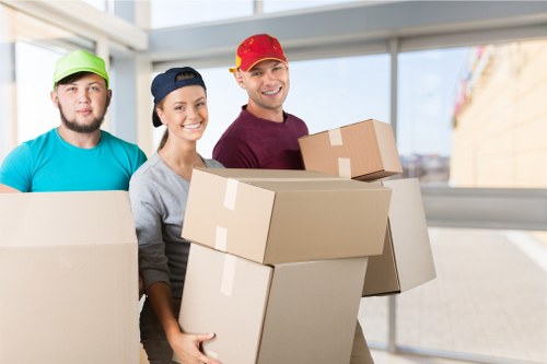 Ilford removals team packing boxes efficiently