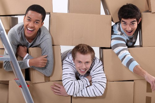 Carefully packed boxes ready for transport