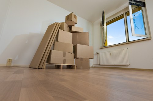 Moving trucks ready for transportation in Belvedere