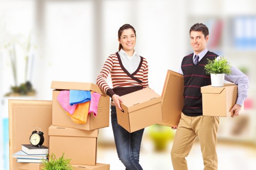 Carefully packed boxes during a home move