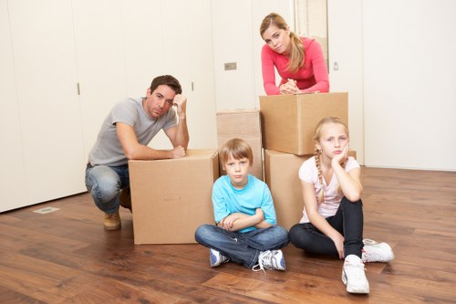 Loading a moving truck with household items